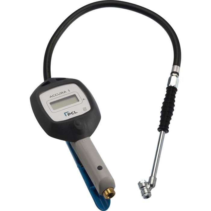 PCL DAC1C03 ACCURA 1 Tyre Inflator 0-12 bar, 0.53m Hose Twin Hold-on Connector
