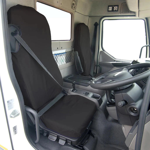 Seat Cover For DAF LF Front Set with Single Passenger Seat without Integrated Seatbelt, Town & Country - DAF01BLK+DAF03BLK
