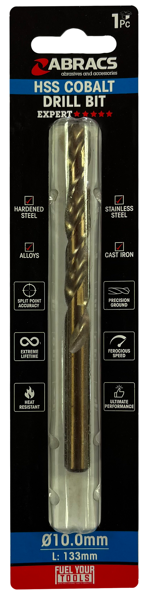 Abracs 10.0mm Cobalt M35 HSS Drill Bit - Pack of 1, DBCB10001