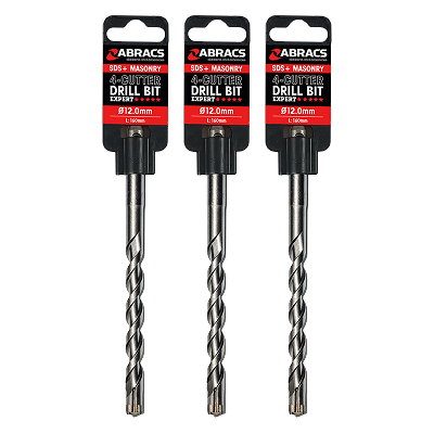 Abracs 20.0mm x 250mm SDS+ 4-Cutter Masonry Drill Bit - Pack of 1, DBCX200250