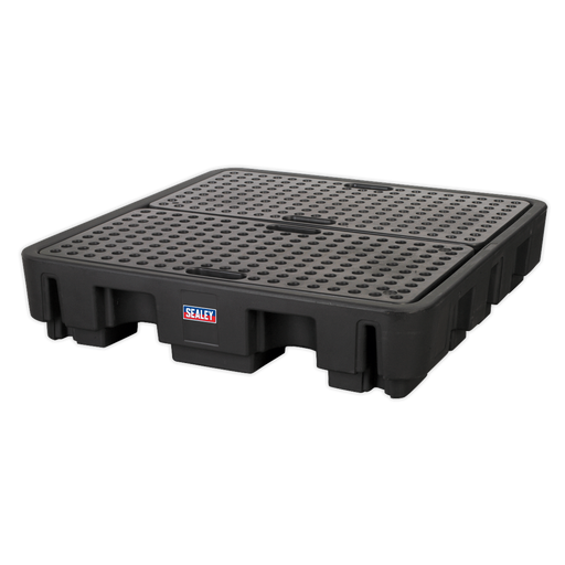 Sealey DRP18 Barrel Bund Polyethylene 1380 x 1290 x 280mm 4 Drum, Refurbished, Grade C, 6 Months Warranty