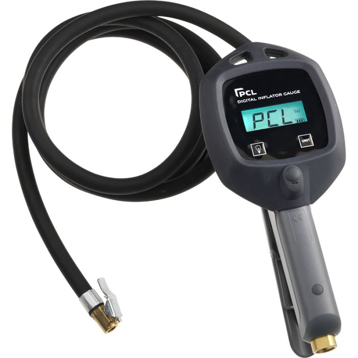 PCL DTI08 Digital Inflator Gauge 1.8m (6ft) Hose with Euro Connector