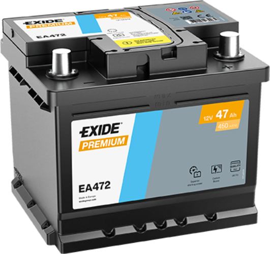 Exide EA472 Premium Car Battery 063TE -12V 47Ah, 5 Years Warranty
