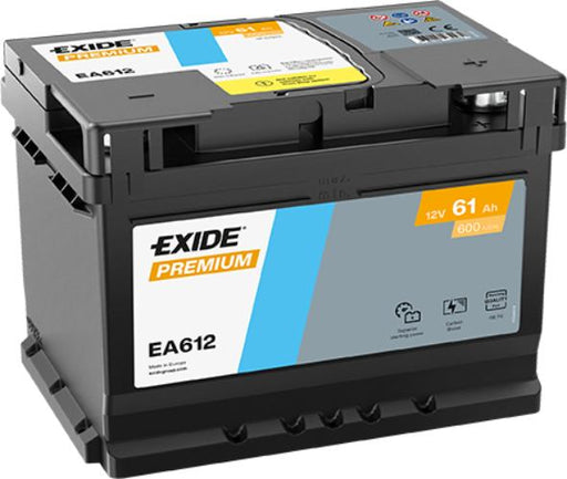 Exide EA612 Premium Car Battery 075TE -12V 61Ah, 5 Years Warranty