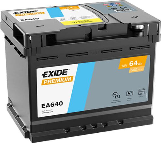 Exide EA640 Premium Car Battery 027TE -12V 64Ah, 5 Years Warranty