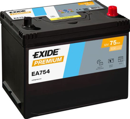 Exide EA754 Premium Car Battery 030TE -12V 75Ah, 5 Years Warranty