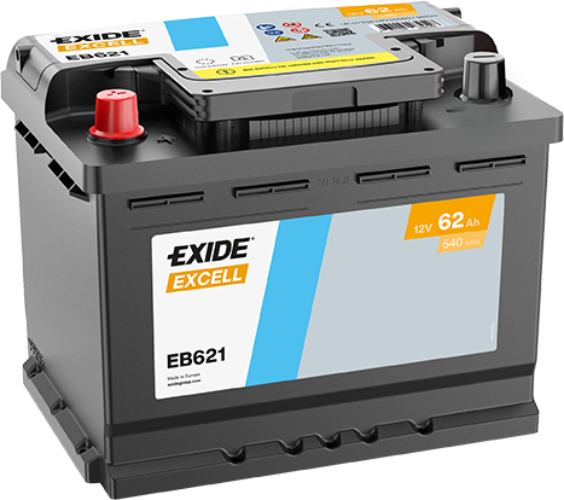 Exide EB621 Excell Car Battery 078SE -12V 62Ah, 4 Years Warranty
