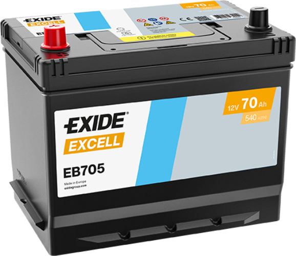 Exide EB705 031SE Excell Car Battery (EX22) -12V 70Ah, 4 Years Warranty