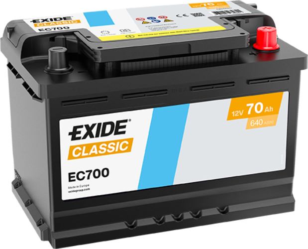 Exide EC700 Classic Car Battery -12V 70Ah, 3 Years Warranty