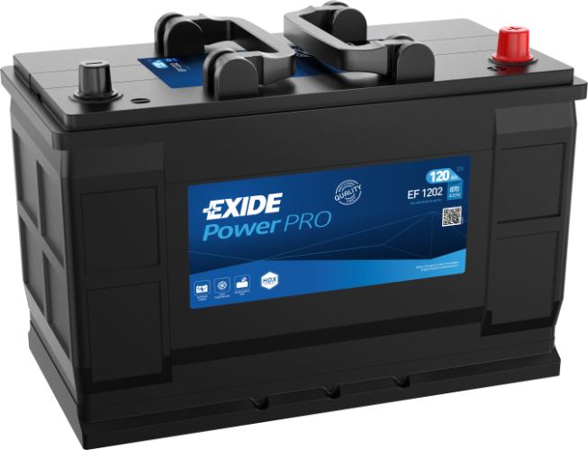 Exide EF1202 Power PRO Professional HDX Commercial Battery -12V 120Ah, 2 Years Warranty