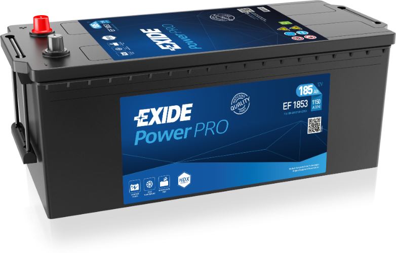 Exide EF1853 Power PRO Professional HDX Commercial Battery -12V 185Ah, 2 Years Warranty