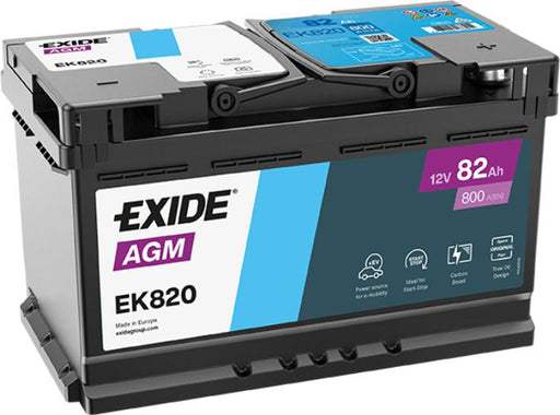 Exide EK820 110 AGM Car Battery -12V 82Ah, 3 Years Warranty
