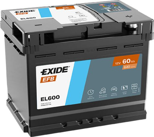 Exide EL600 027 EFB Car Battery -12V 60Ah, 3 Years Warranty