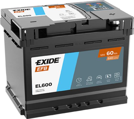 Exide EL600 027 EFB Car Battery -12V 60Ah, 3 Years Warranty