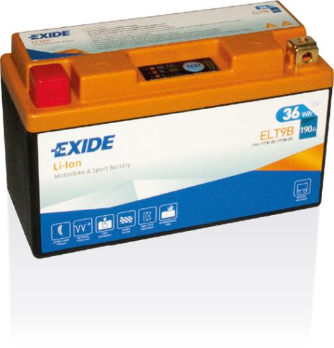Exide ELT9B Li-Ion Lithium Motorbike Battery -12V 3Ah, 1 Year Warranty