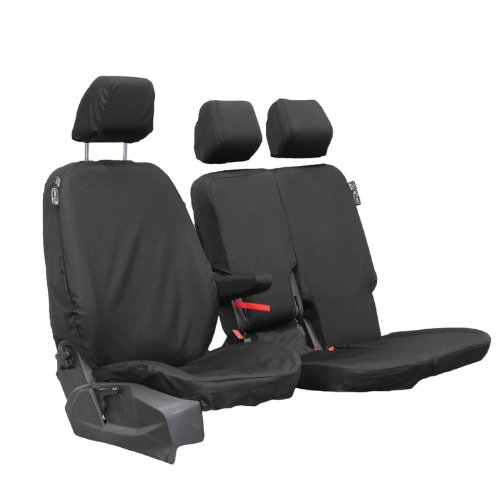 Seat Cover For Ford Transit Connect, Year 2013 - 2024, Driver and Double Passenger Seat, Black, Town & Country - FCT14BLK