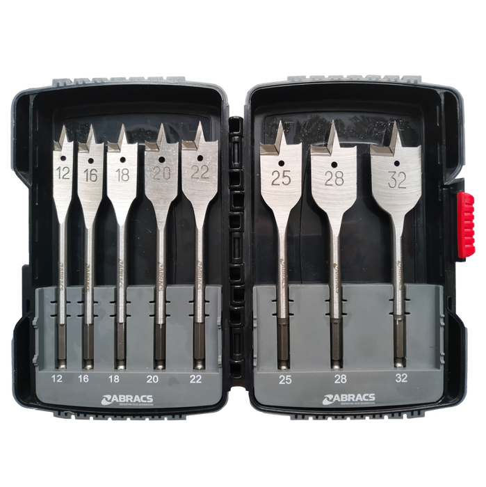 Abracs 8pc Flat Wood Bit Set Pack of 1, FWDBSET8