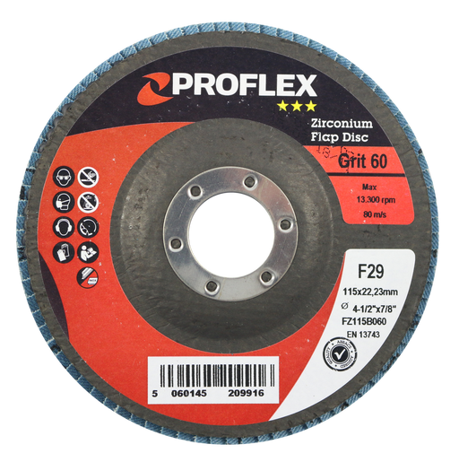 Abracs ProFlex Flap Disc, 115mm x 80g - Pack of 25, FZ115B080