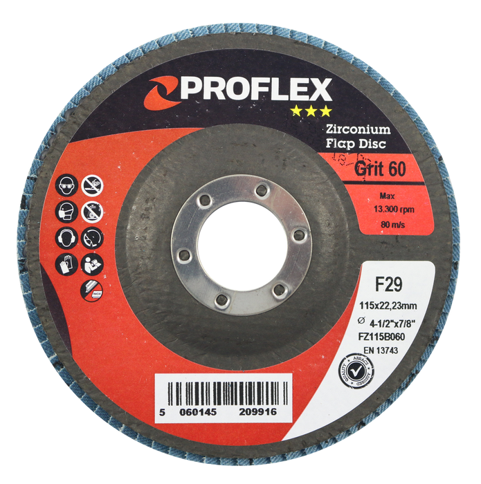 Abracs ProFlex Flap Disc, 115mm x 80g - Pack of 25, FZ115B080