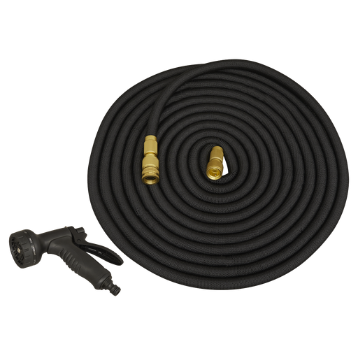 Garden Hose Black, Expandable,15m Premium Ø17mm, GH15E, Sealey
