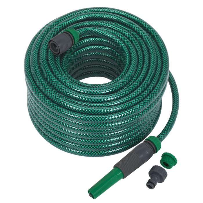 Water Hose 30m with Fittings, GH30R, Sealey