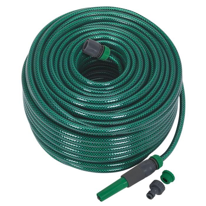Water Hose 80m with Fittings, GH80R, Sealey