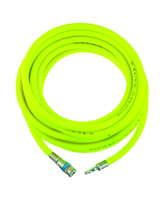 PCL HA2134HV Hose Assembly Yellow High Visibility, 10m of 10mm i/d Hose, Standard Adaptor to Vertex Coupling