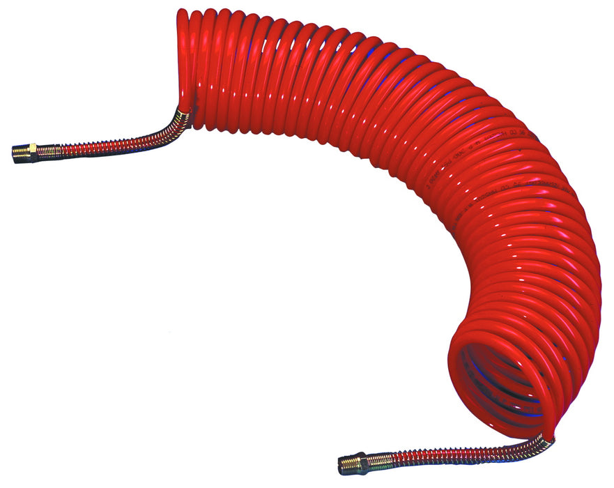 PCL HA5201 Nylon Coiled Hose Assembly 7.62m (25Ft) of 6mm i/d Hose, Male Thread R 1/4 Swivel Ends