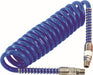 PCL HA5210 Polyurethane Coiled Hose Assembly, Blue, 2.5m of 6.5mm i/d Hose, Male Thread R 1/4 Swivel Ends