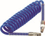 PCL HA5219 Polyurethane Coiled Hose Assembly, Blue, 10m of 8mm i/d Hose, Male Thread R 1/4 Swivel Ends