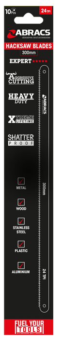 Abracs 300mm HackSaw Blade - 24T - 10(Pcs) Pack of 1, HB30024