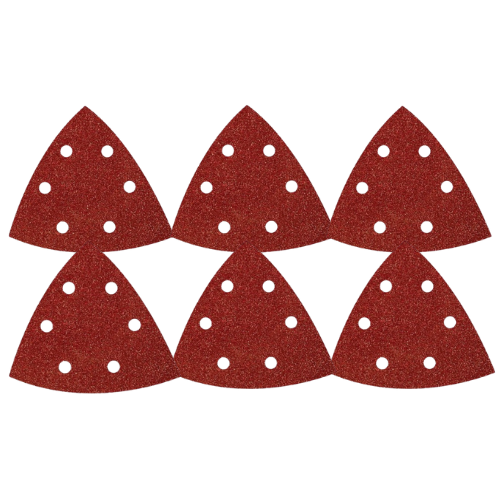 Abracs Hook & Loop Delta Sanding Discs 93mm x 93mm x 80g - 8 Holes - Pack of 6, HLT939308006