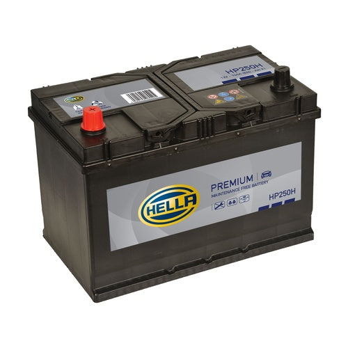Hella HP250H Sealed Premium Car Battery 12V 91Ah Type 250H, 4 Years Warranty