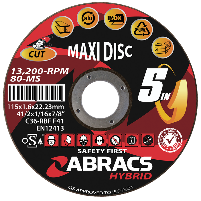 Abracs Multi-Material 5in1 Cutting Disc, 115x1.6x22mm, HY11516FM