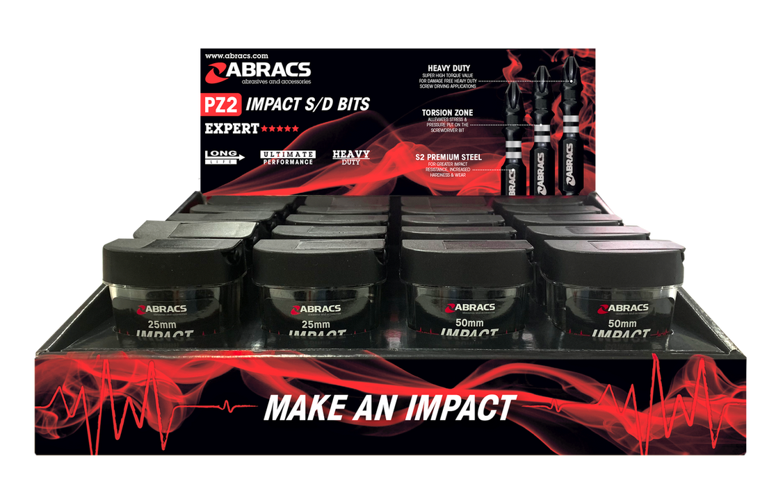 Abracs PZ2 Impact S/D Bit Display Pack - Pack of 1, IPZDISP1