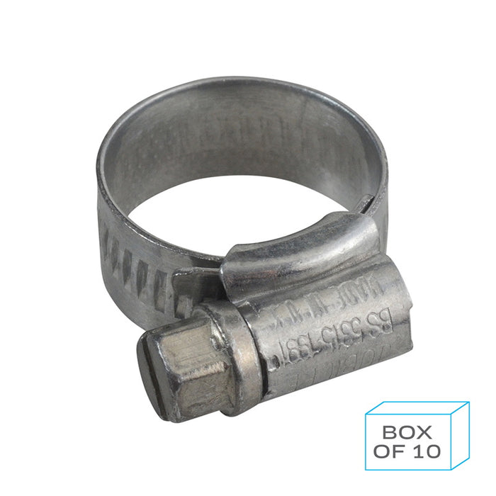 Jubilee JC1116 Hose Clip Size M00 (11-16mm) Mild Steel Zinc Plated (Supplied in Box of 10)