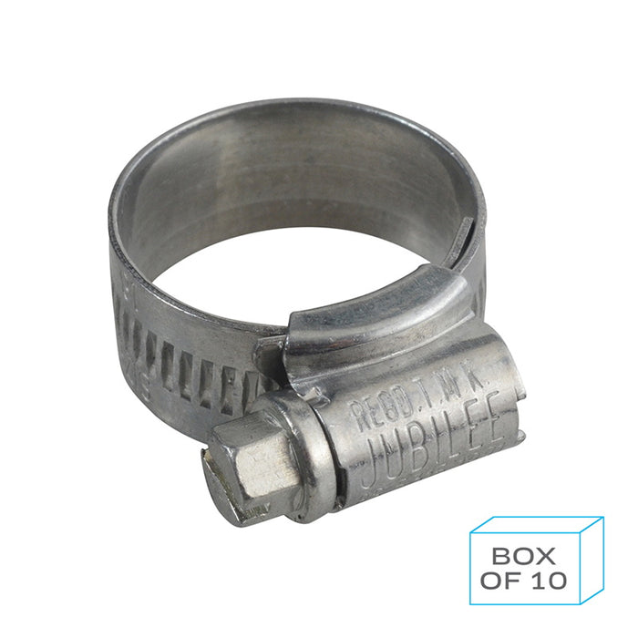 Jubilee JC1825 Hose Clip Size 0X (18-25mm) Mild Steel Zinc Plated (Supplied in Box of 10)