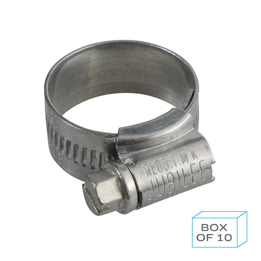 Jubilee JC1825 Hose Clip Size 0X (18-25mm) Mild Steel Zinc Plated (Supplied in Box of 10)