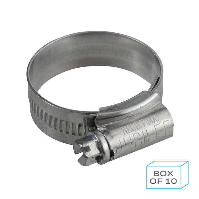 Jubilee JC2535 Hose Clip Size 1 (25-35mm) Mild Steel Zinc Plated (Supplied in Box of 10)