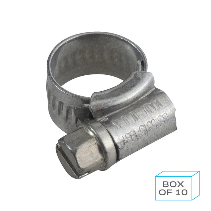 Jubilee JC9512 Hose Clip Size 000 (9.5-12mm) Mild Steel Zinc Plated (Supplied in Box of 10)