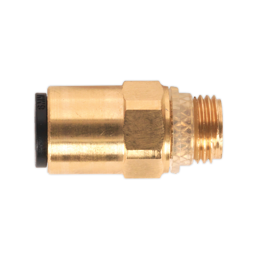 Sealey JGBC618 Brass SuperThread Straight Adaptor 6mm x 1/8"BSP Pack of 2 (John Guest Speedfit® - RM010611)