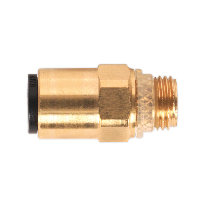 Sealey JGBC618 Brass SuperThread Straight Adaptor 6mm x 1/8"BSP Pack of 2 (John Guest Speedfit® - RM010611)