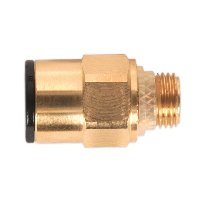 Sealey JGBC818 Brass SuperThread Straight Adaptor 8mm x 1/8"BSP Pack of 2 (John Guest Speedfit® - RM010811)