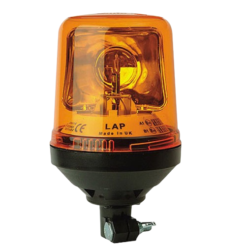 Beacon - Amber Colour, Rotating, R65 Rated, 12V, DIN Mount, LAP Electrical - LAP269