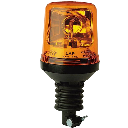 Beacon - Amber Colour, Rotating, R65 Rated, 12V, Flexi DIN Mount, LAP Electrical - LAP271