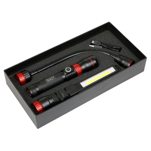 Sealey LED0131R Interchangeable 3-In-1 COB LED Inspection Light Rechargeable
