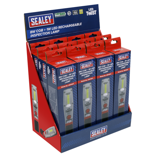 Sealey LED1001DB Rechargeable Inspection Light 8W LED - Display Box of 12