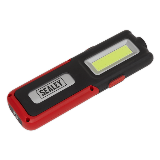 Sealey LED318R Rechargeable Inspection Light 5W COB & 3W SMD LED with Power Bank - Red