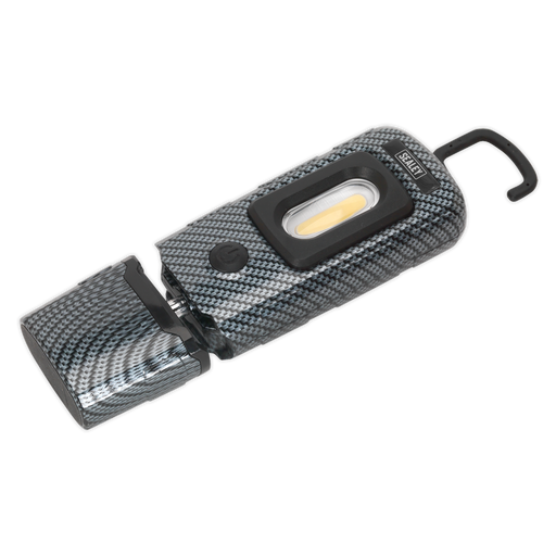 Sealey LED3601CF Rechargeable 360° Inspection Light 3W COB & 1W SMD LED Carbon Fibre Effect