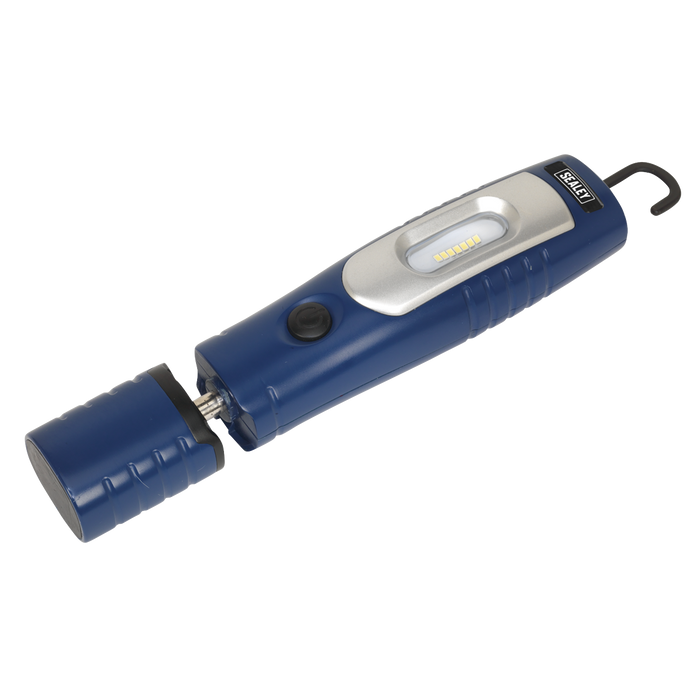 Sealey LED3602B Rechargeable 360° Inspection Light 7 SMD & 3W SMD LED Blue Lithium-ion